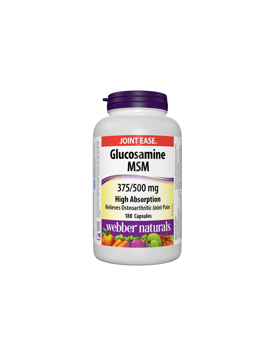 Glükózamin MSM - Glükózamin 375 mg + MSM 500 mg - Egészséges ízületek, 180 kapszula