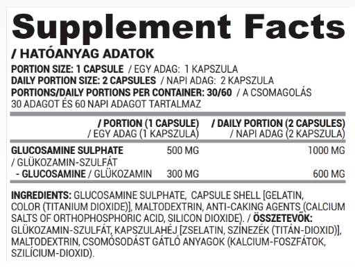 Glükózamin-szulfát 500 mg - 60 kapszula