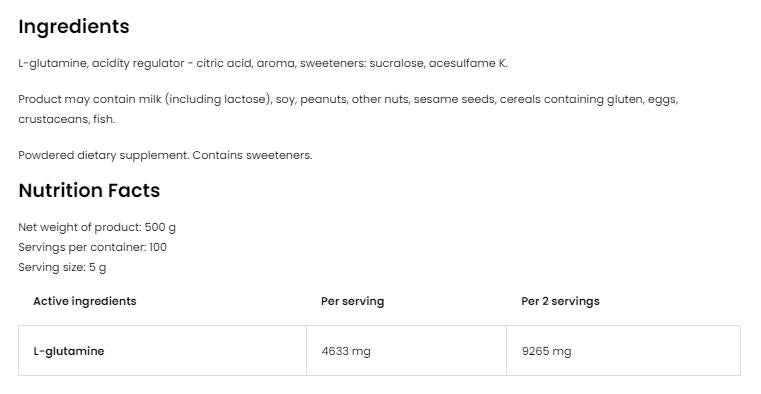 Glutamin por - 300 gramm