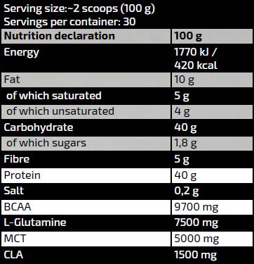 Gold Line/Zabliszt/Proteinnel, BCAA-val, Glutaminnal, MCT-vel - 3000 gramm
