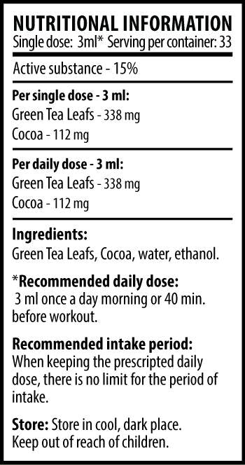 Zöld tea kakaóval - 100 ml