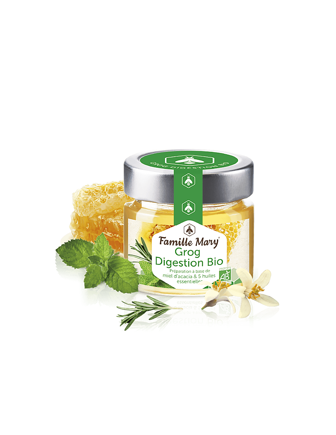 Grog Digestion Bio/Grog a jó emésztésért (akácmézzel és illóolajokkal), 100 g Famille Mary