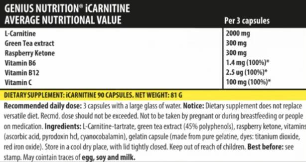 iCarnitine - 90 capsules - Nutra Best Europe