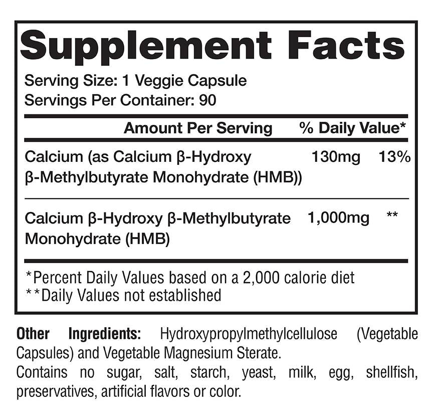 HMB 1000 mg 90 capsules - Nutra Best Europe