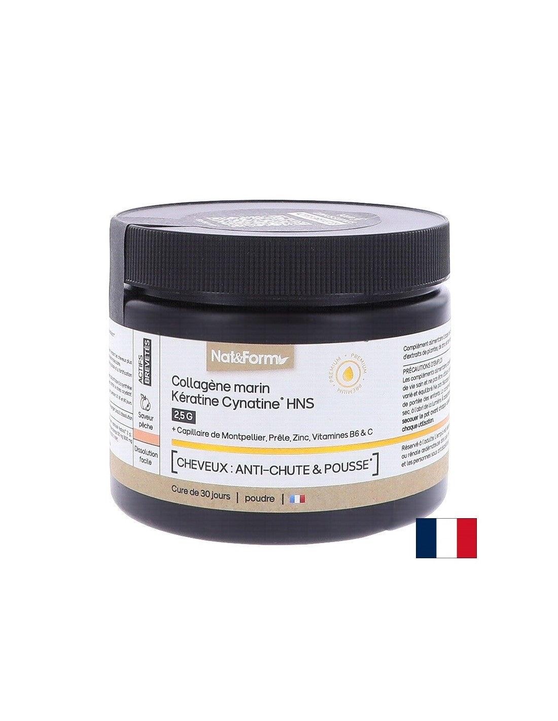 Haj és bőr - Hidrolizált tengeri kollagén + Keratin HNS, 120 g por