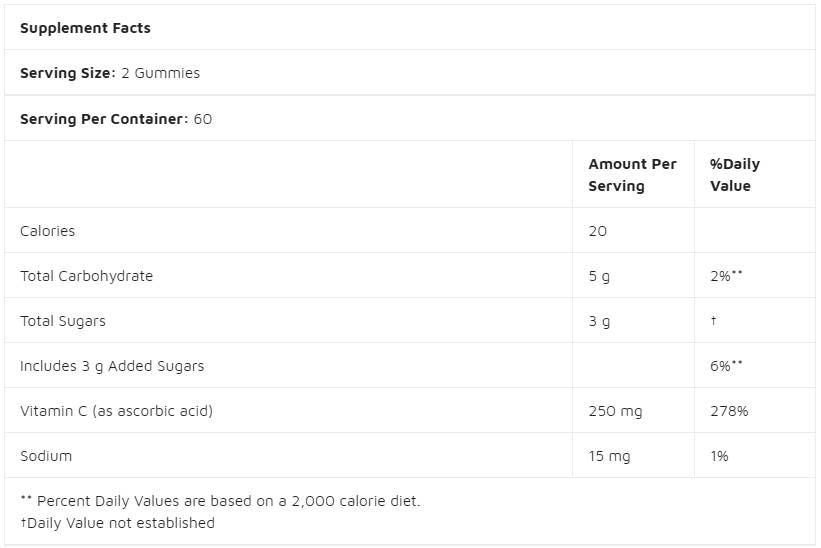 Vitamin C | Chewable Gummies - 120 gummies - Nutra Best Europe