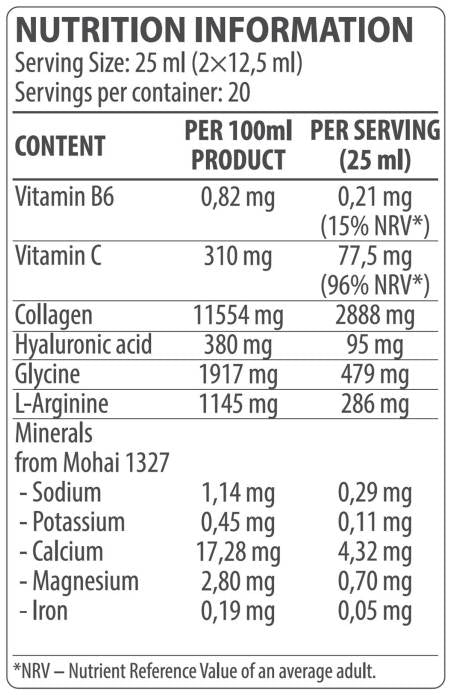Collagen Liquid | with Hyaluronic Acid & Vitamin C - 500 ml - Nutra Best Europe