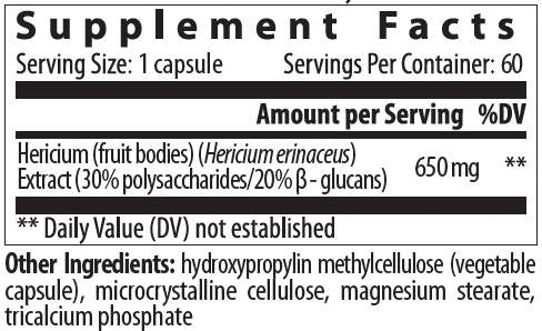 Hericium 650 mg | Oroszlánsörény - 60 kapszula
