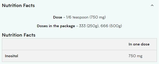 Inositol Powder 500 grams - Nutra Best Europe