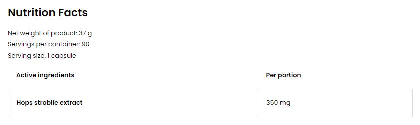 Hops Strobile 350 mg | Vege 90 capsules - Nutra Best Europe