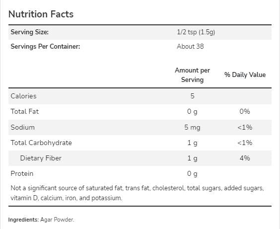 Agar Powder - 57 grams - Nutra Best Europe