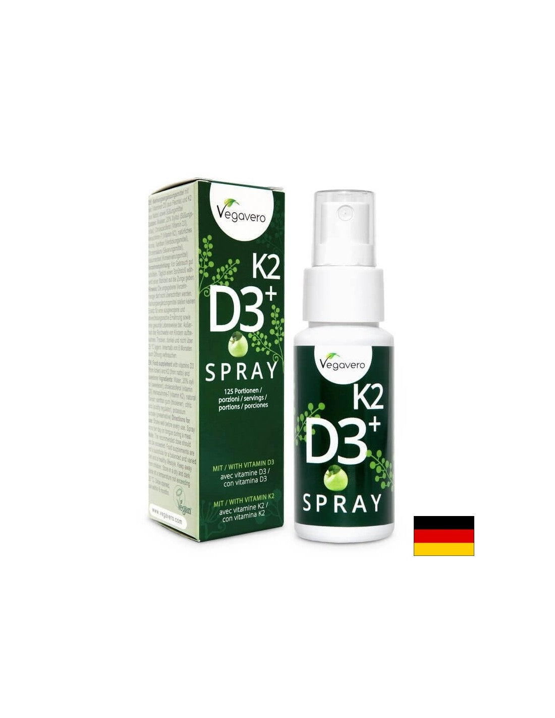 K2 + D3 spray/ K2 + D3 vitamin/ szájspray, 25 ml, 125 adag, 100% vegán