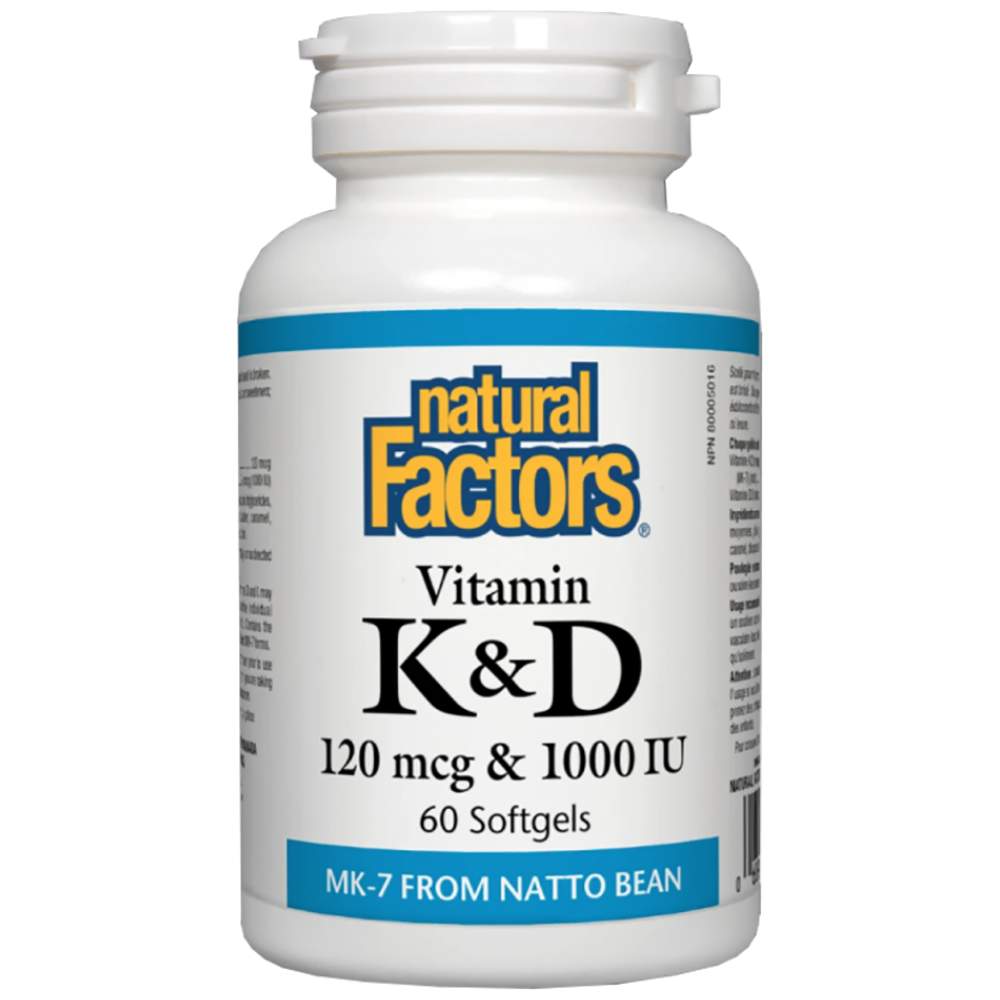 Vitamin K 120 mcg & Vitamin D 1000 IU - 60 Gel capsules - Nutra Best Europe