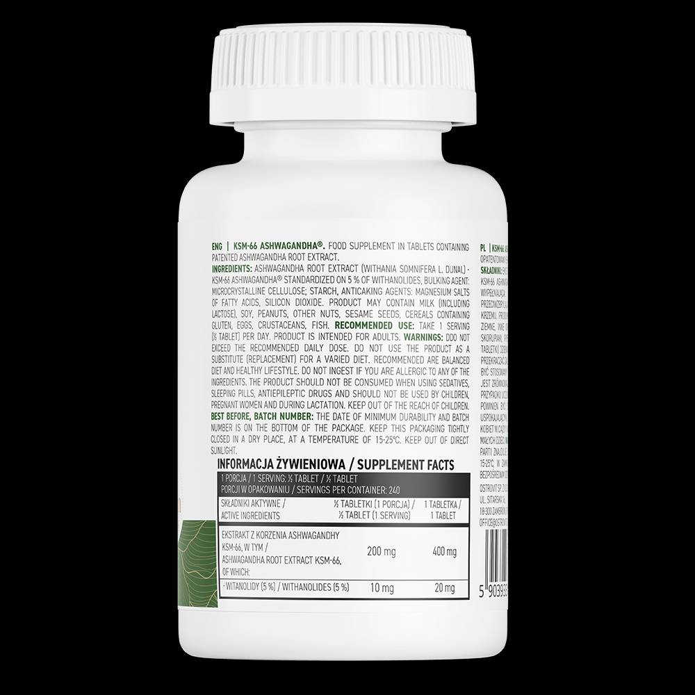 KSM-66 Ashwagandha 400 mg 120 tabletta