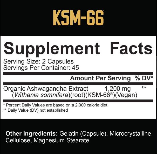 KSM-66® Organic Ashwagandha 600 mg - 90 kapszula