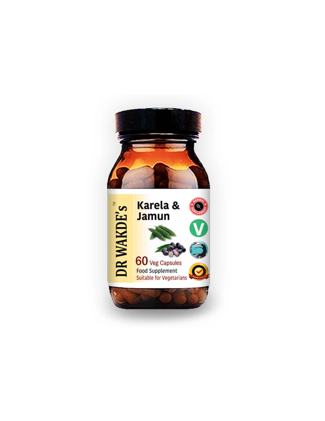 Karela & Jamun (Karela & Jamun) - a cukorbetegség szabályozására és a vércukorszint csökkentésére, 60 kapszula