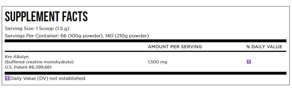 Kre-Alkalyn EFX por - 100-110 gramm