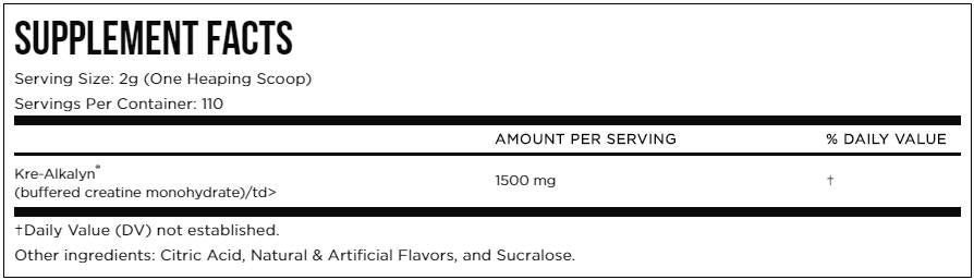 Kre-Alkalyn EFX por - 210-220 gramm