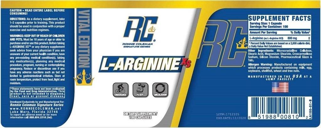 L-Arginine XS - 100 kapszula