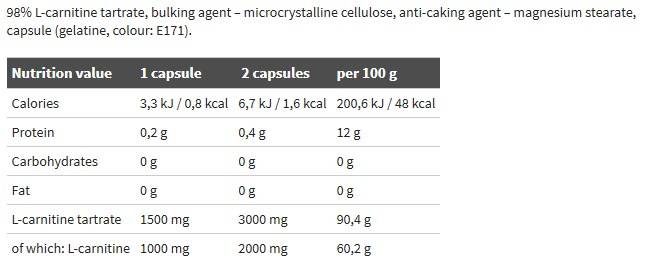 L-CARNITINE XTREME MEGA CAPS 1500 - 120 kapszula
