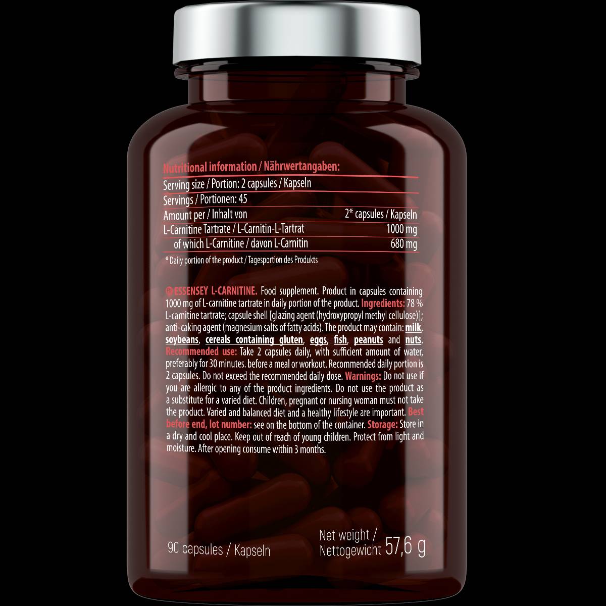 L-karnitin 500 mg - 90 kapszula