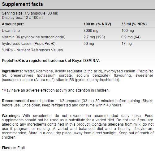 L-Carnitine Shot 3000 - 100 ml