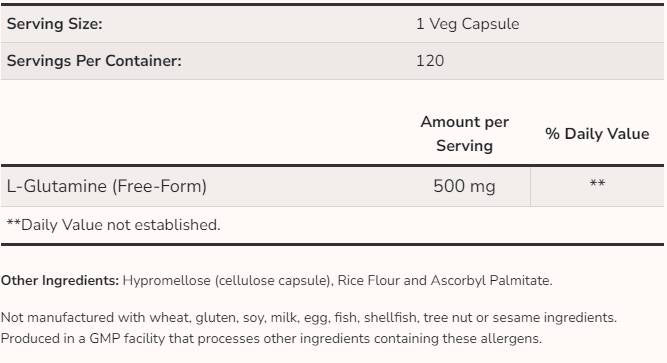 L-glutamin 500 mg - 120 kapszula