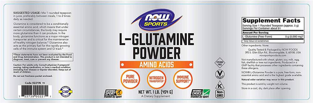 L-glutamin por - 454 gramm