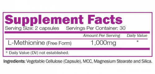 L-metionin 1000 mg 60 kapszula