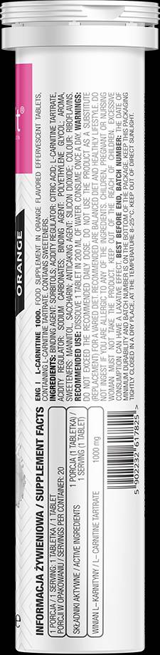 L-Carnitine 1000 / Effervescent 20 soluble tablets - Nutra Best Europe