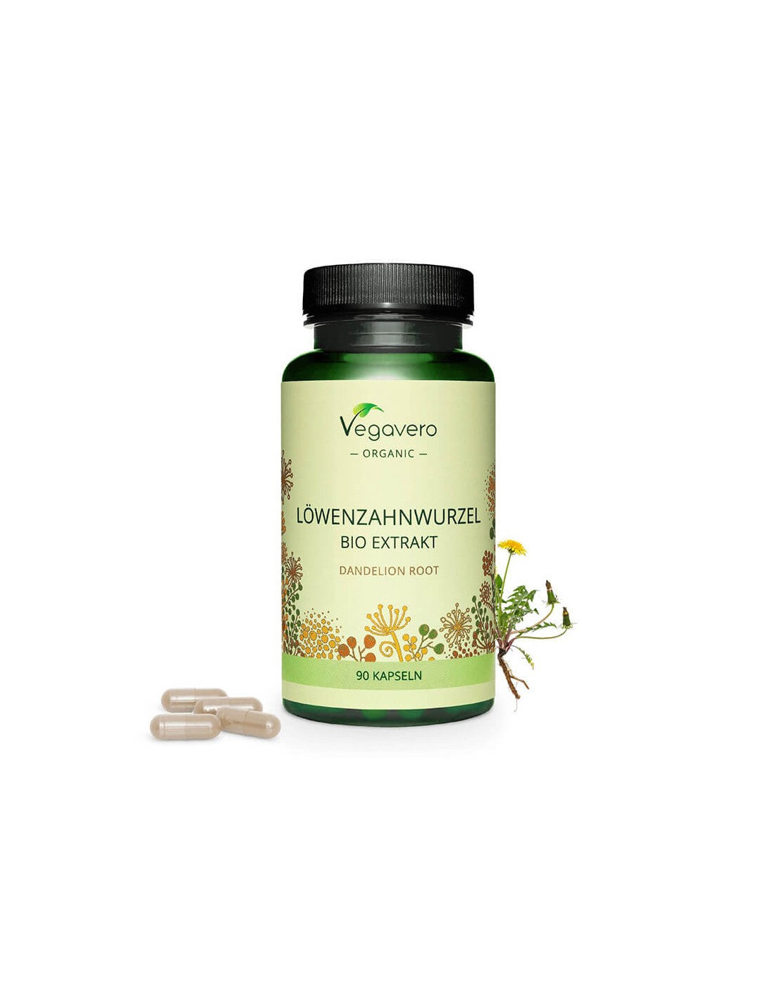 Löwezahnnwurzel Bio Extrakt - Bio pitypang kivonat, 90 kapszula <tc>Vegavero</tc>