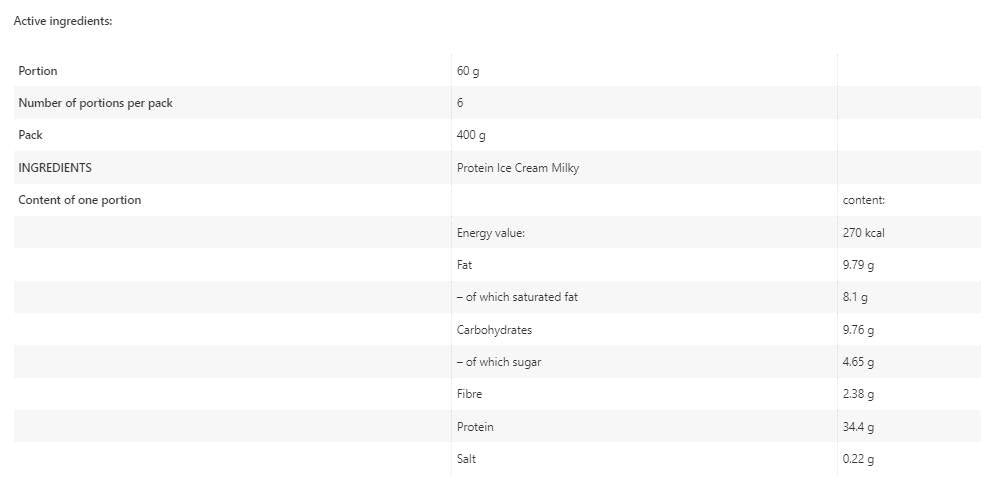 Protein Ice Cream - 400 grams - Nutra Best Europe