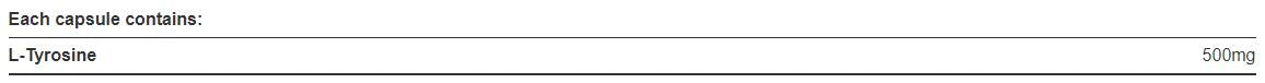 L-Tyrosine 500 mg - 50 capsules - Nutra Best Europe