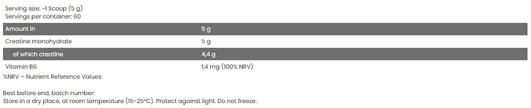 Creatine Monohydrate | Pharmaceutical Grade - 300 grams - Nutra Best Europe