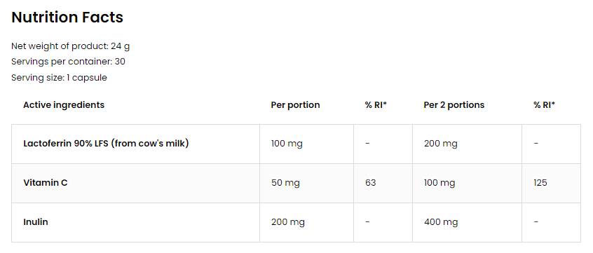 Lactoferrin LFS 90% 60 kapszula