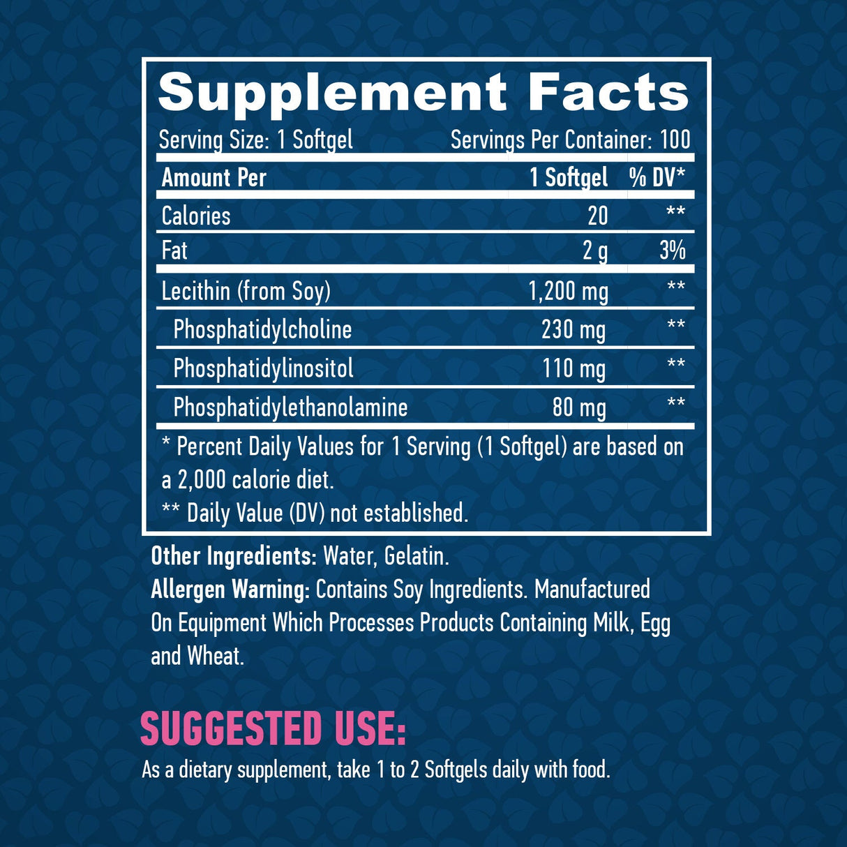 Lecitin 1200 mg./100 Softgels