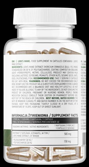 Oroszlánsörény 500 mg/Vege 60 kapszula