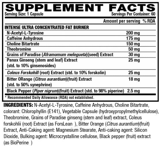 Lipo 6 Black/Intense/Ultra Concentrate - 60 kapszula