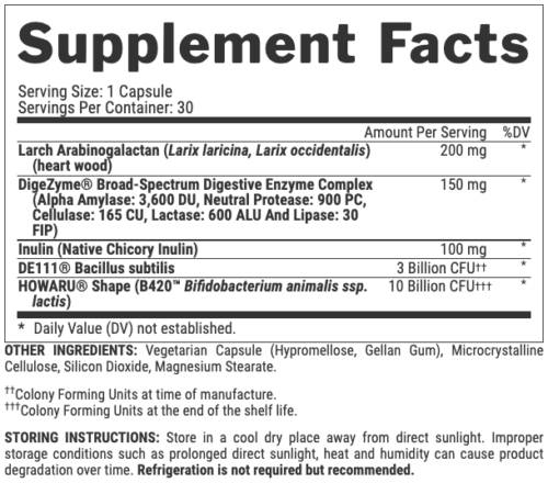 Lipo 6 fekete probiotikum | Komplett formula prebiotikus + emésztőenzimekkel - 30 kapszula
