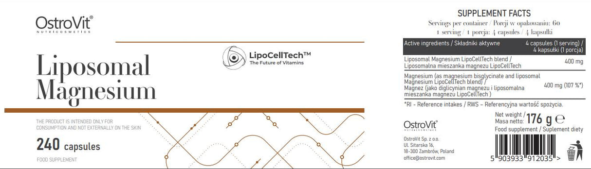Liposzómás magnézium | LipoCellTech™ 240 kapszula