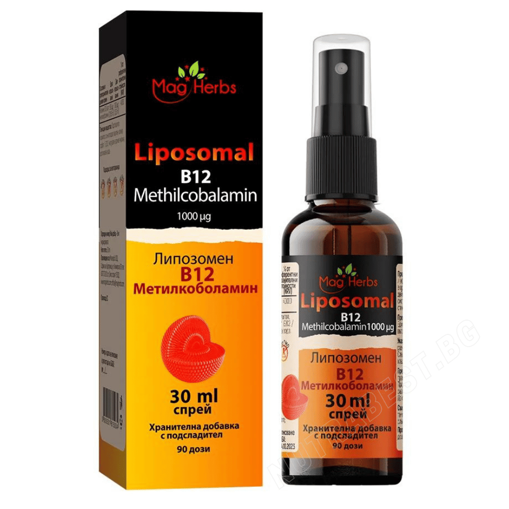 Liposzómás B12-vitamin spray metilkobalamin 1000 µg <tc>MagHerbs</tc> /30 ml, 90 adag/