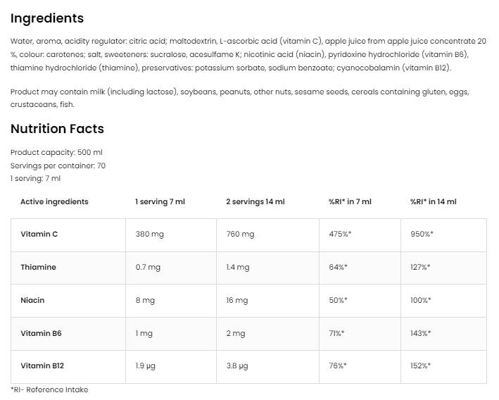 Alacsony szénhidráttartalmú ital | vitaminokkal 500 ml