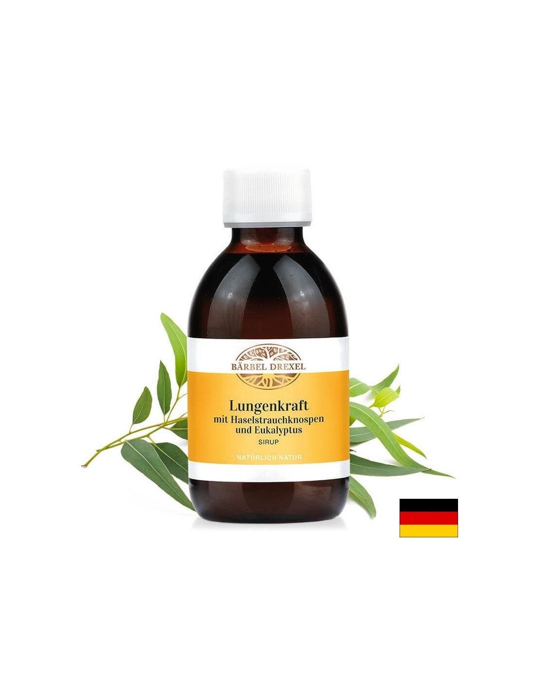 Lungenkraft mit Haselstrauchknospen und Eukalyptus/Gyógynövényszirup a légzőrendszer számára, 200 ml <tc>Bärbel Drexel</tc>