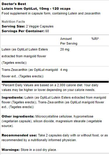 Lutein 10 mg | OptiLuttól - 120 kapszula