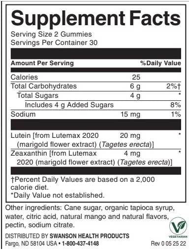 Lutein & Zeaxantin gumicukor | Mangó - 60 rágótabletta