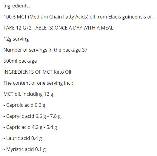 MCT ketoolaj - 500 ml