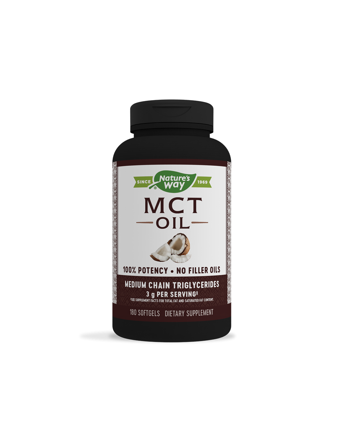 MCT Olaj/Közepes láncú trigliceridek kókuszolajból x 180 lágyzselé Nature's Way