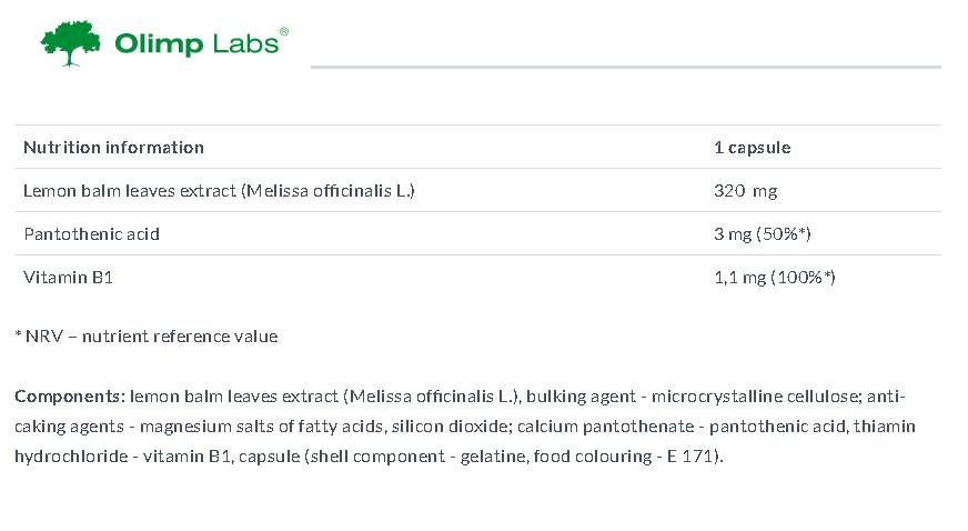 Melissa Premium Line 30 capsules - Nutra Best Europe