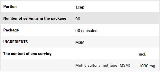 MSM 1000 mg - 90 kapszula
