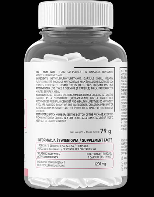 MSM 1200 mg 60 kapszula